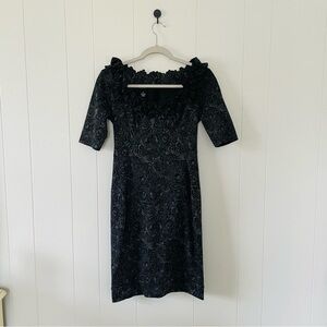 new directions Black lace print formal Midi Dress